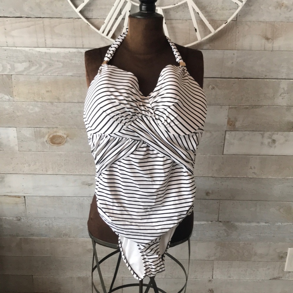 Victoria’s Secret striped one piece bathing suit